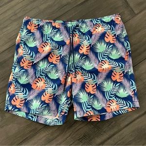 Party Sharks Palm Leaf Swim Shorts - Size Large